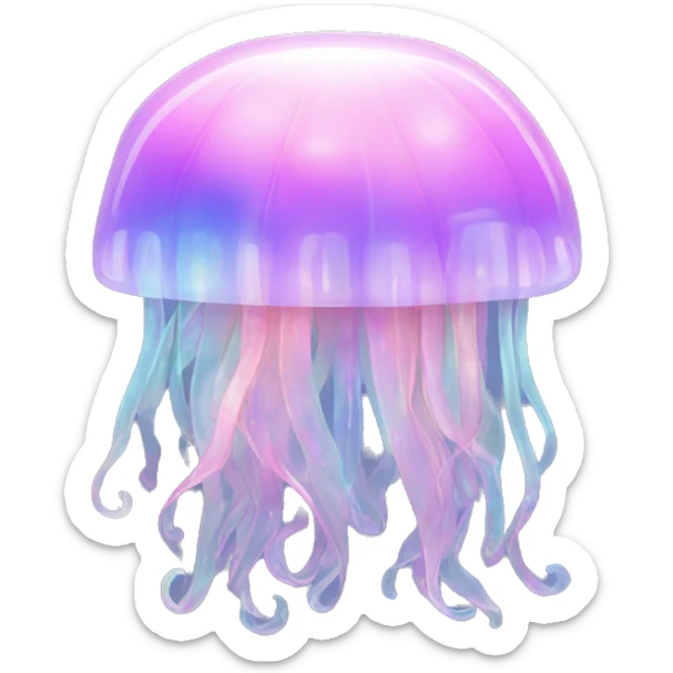 Holographic Pastel jellyfish sticker