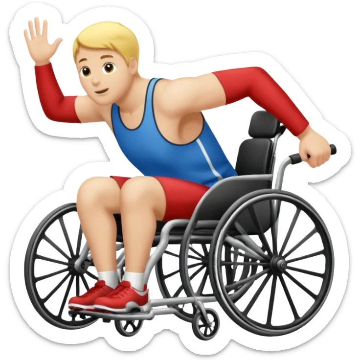 des athletes handicapé en fauteuil, avec des protheses de james qui font du handisport sticker
