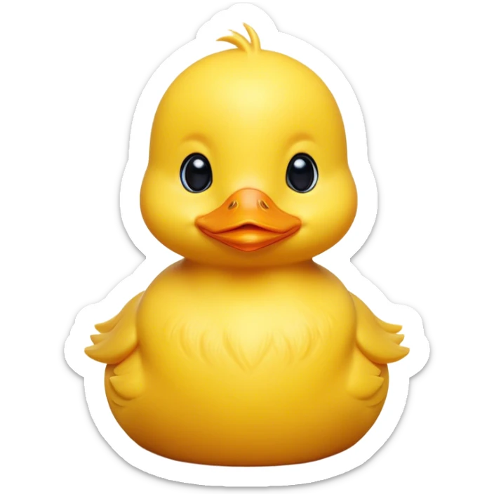Cinematic Noble Yellow Baby Duck Portrait Emoji, Poised and regal, with a tiny, delicate build and a vibrant, well-groomed bright yellow downy coat, deep-set soulful bright eyes, Simplified yet sharp and sophisticated features, highly detailed, glowing with a soft, dignified glow, high shine, intelligent and charming, stylized with an air of youthful elegance, focused and attentive, soft glowing outline, capturing the essence of a watchful and confident little duckling, so majestic it feels as though it could peep out of the screen with effortless authority! sticker