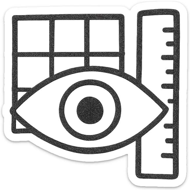  Stylized Eye + Grid + Ruler sticker