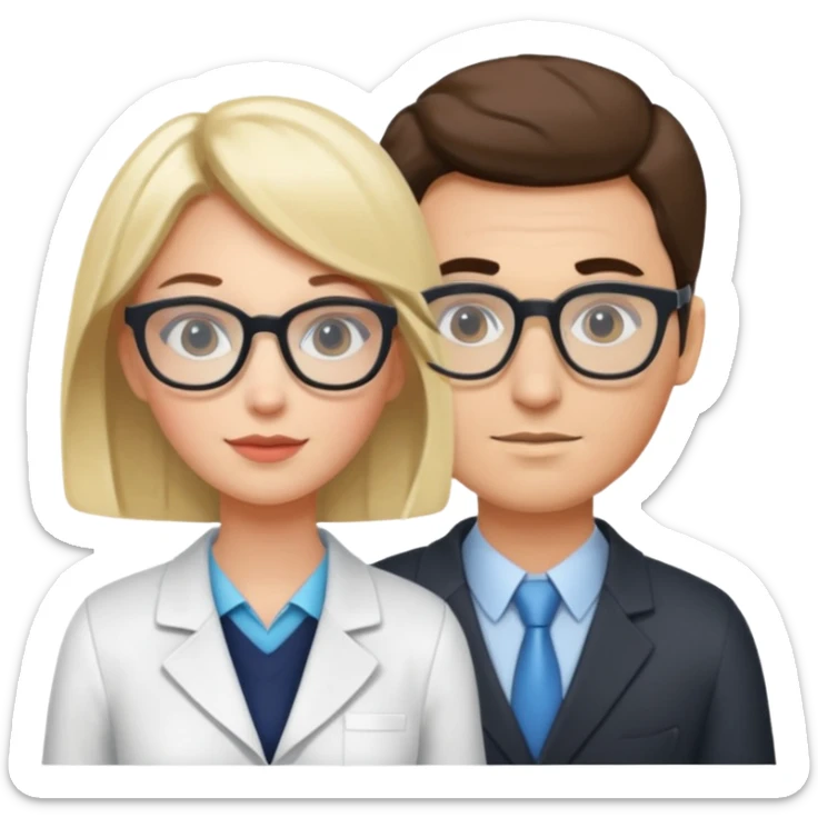 Perfect love. Psychologist girl and a futurologist man sticker