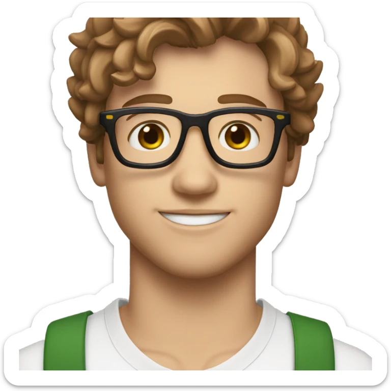 jeremy allen white from the bear with brown hair and glasses and a university of oregon hat on sticker