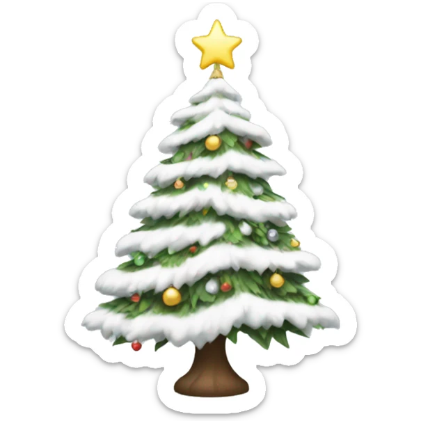 White Christmas tree sticker