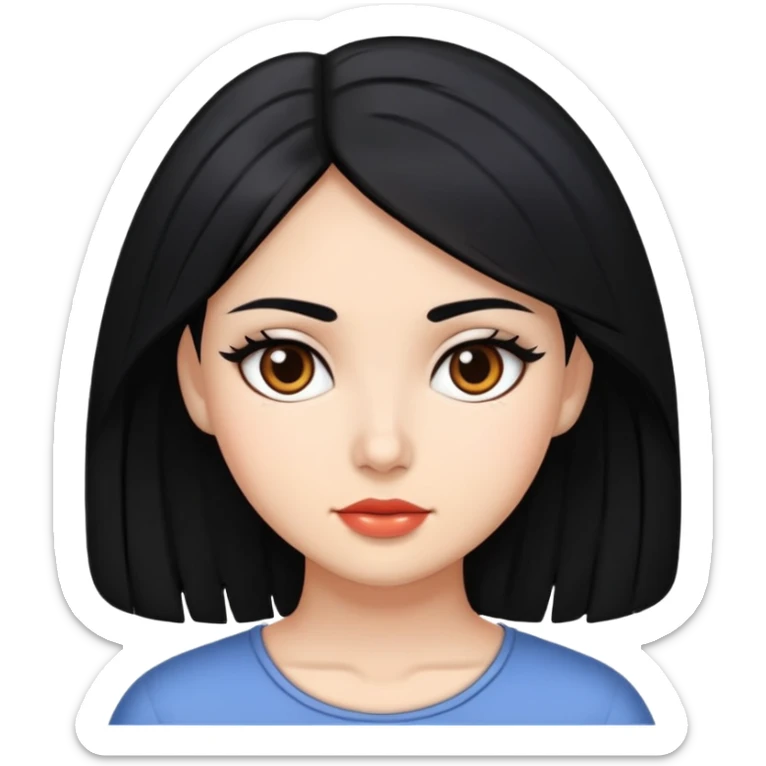 Morena con cabello negro  sticker