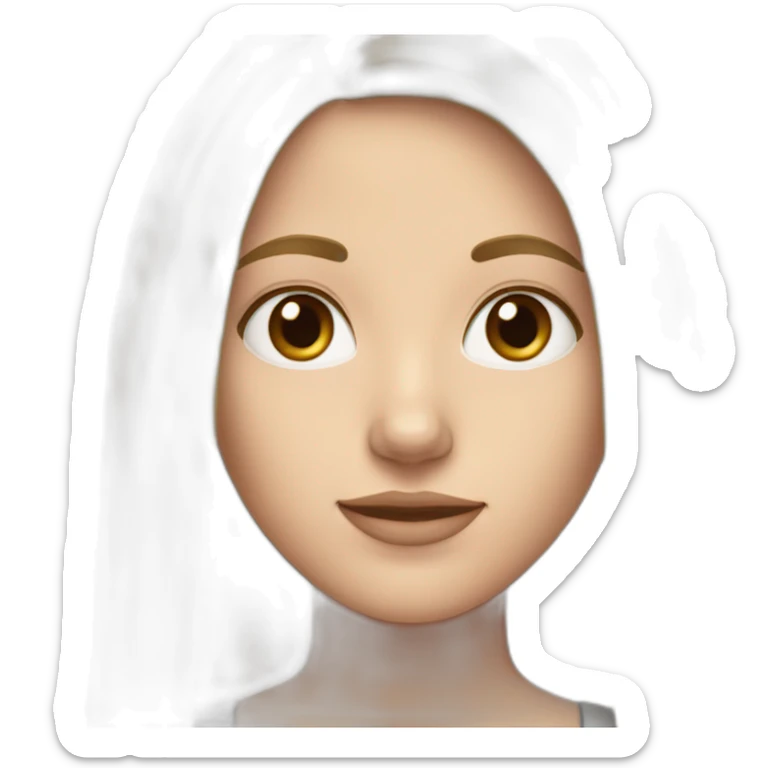 One white girl with long straight very light brown hair and gray eyes sticker