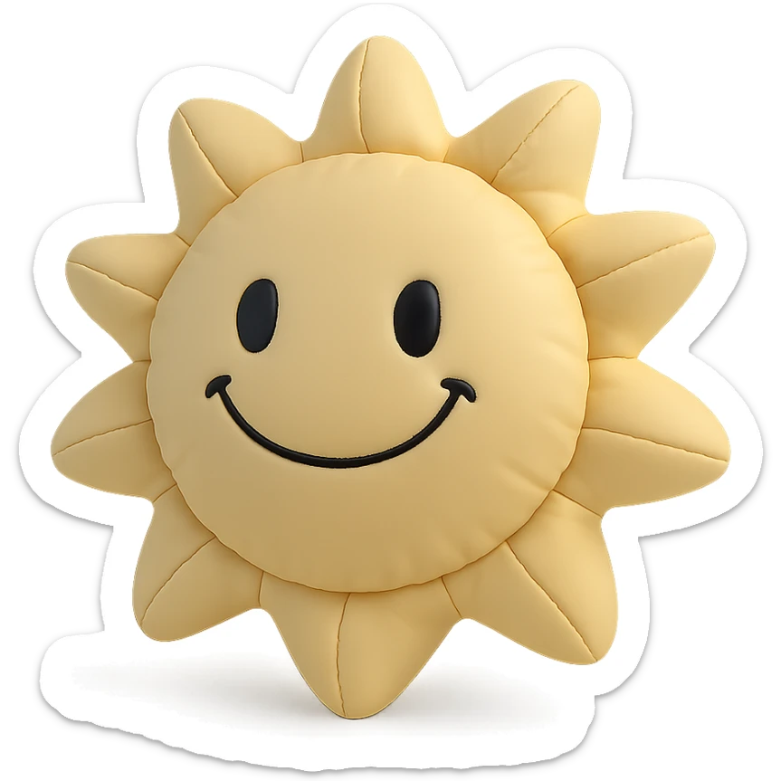 smiling sun sticker