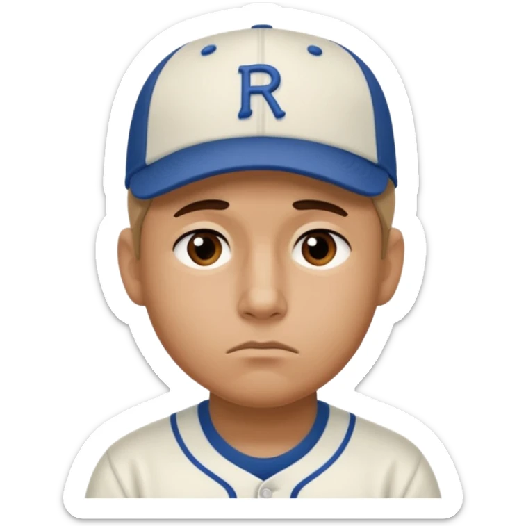 Una carita triste con una gorra de base pro show i q se llame rober sticker