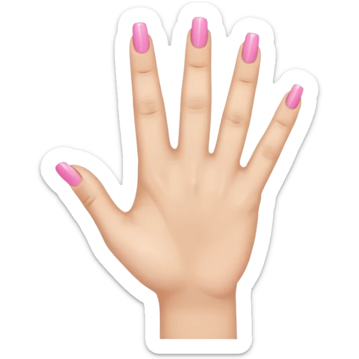 female emoji hand with pink fingernails making an “L” with index finger and thumb sticker