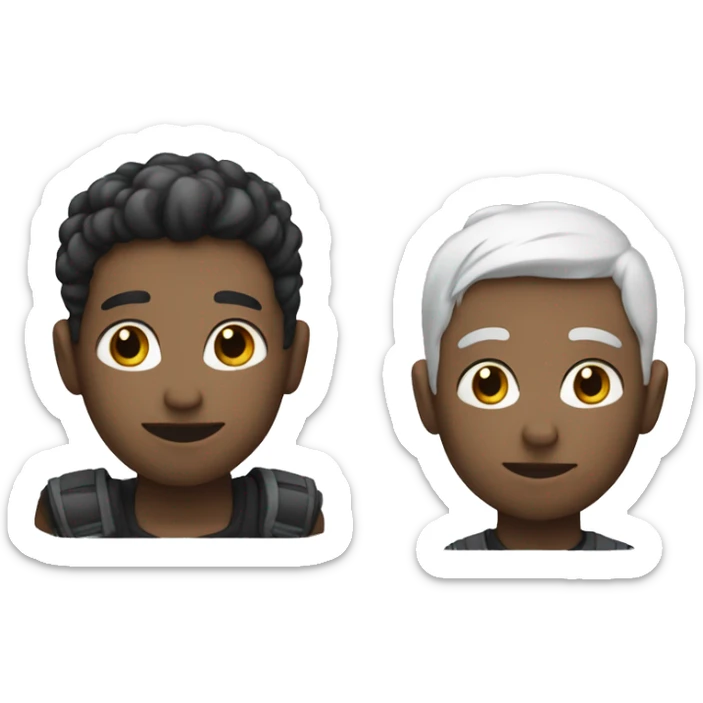 I want emoji with only head white skin boy with no beard and with black hair sticker