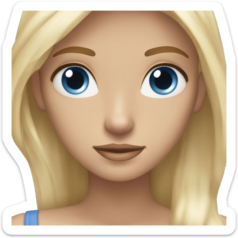 two friends one blonde blue eyes pale other tan skin brown hair brown eyes sticker