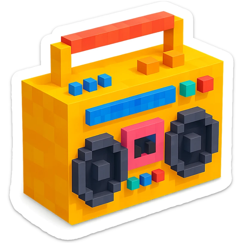 retro hip-hop boombox sticker