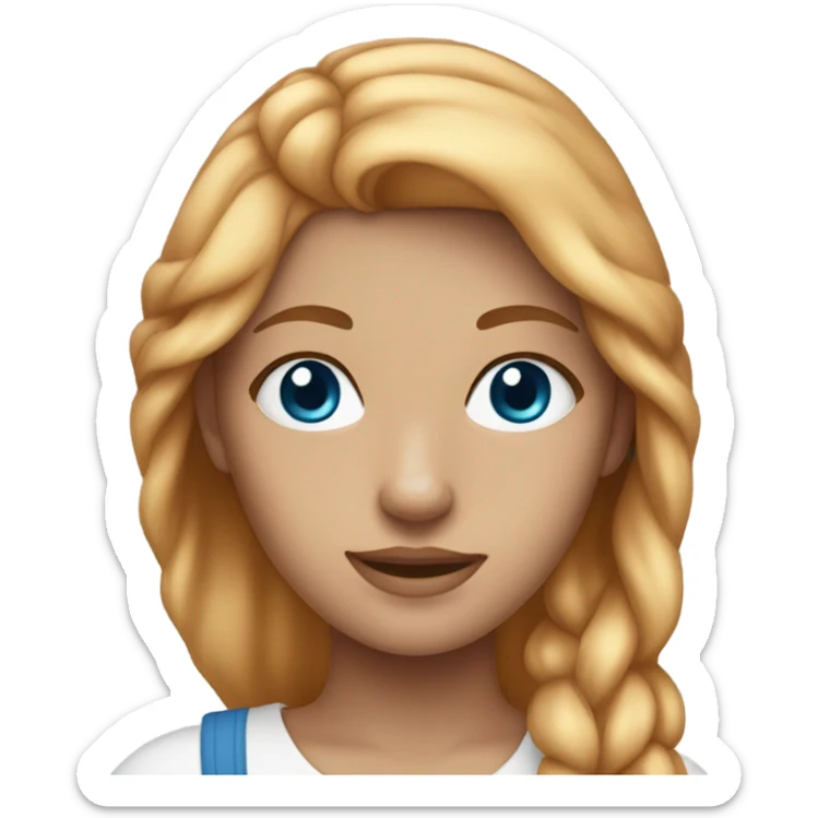 Teenage girl with strawberry blond hair and blue eyes sticker