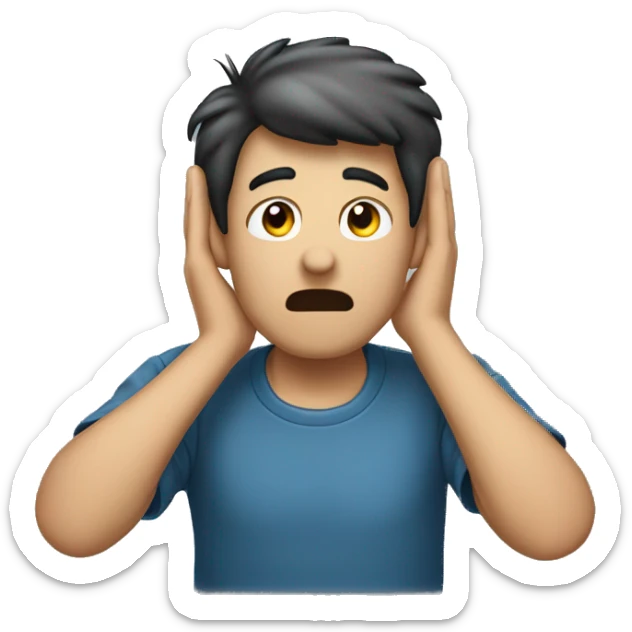 A person who is trying to hear what is being said to him, so he decides to put his hand behind his ear to help him hear. sticker