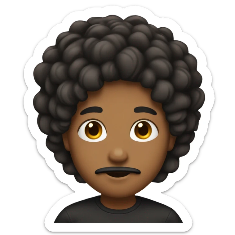 brown girl emoji with white man black hair with mustache emoji  sticker
