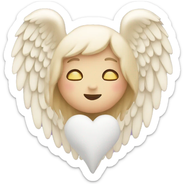 heart with angel wings sticker