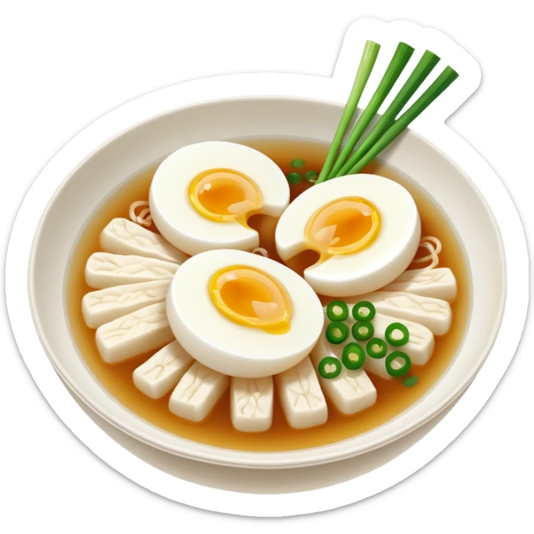 Make an emoji of tteokguk, a traditional Korean food. sticker