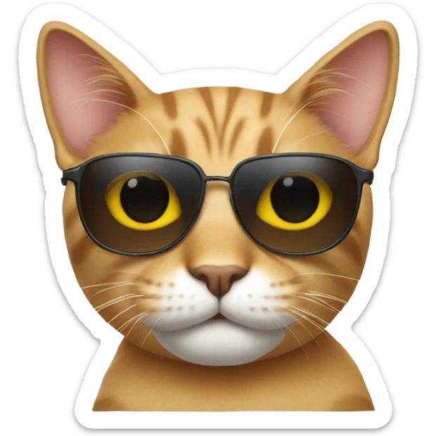 Cat with sunglasses sticker