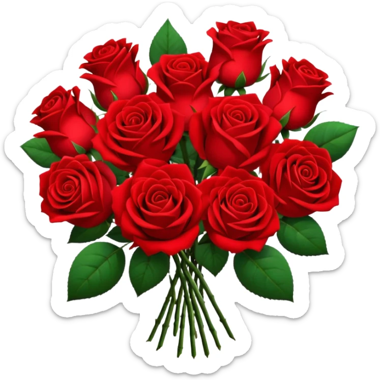 Generate an aesthetic red rose bouquet of a lot of roses sticker