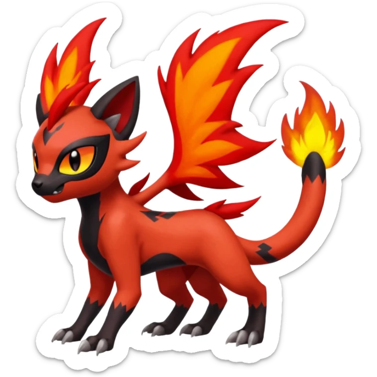 Meloetta-Litten-Guilmon-Darkrai-Pokémon-Fakémon-fusion-hybrid-creature sticker