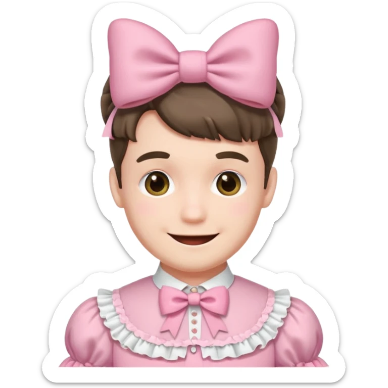 Fiyonklu ve pembe lolita giyen erkek çiz sticker