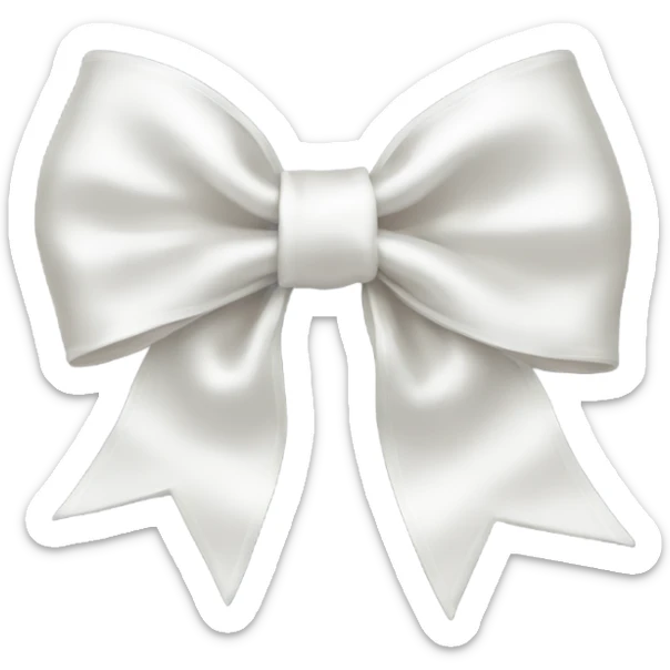 white satin bow sticker