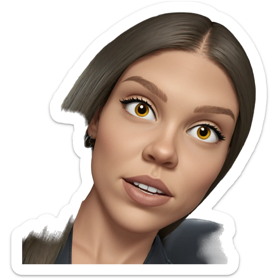 girl in car interior sticker