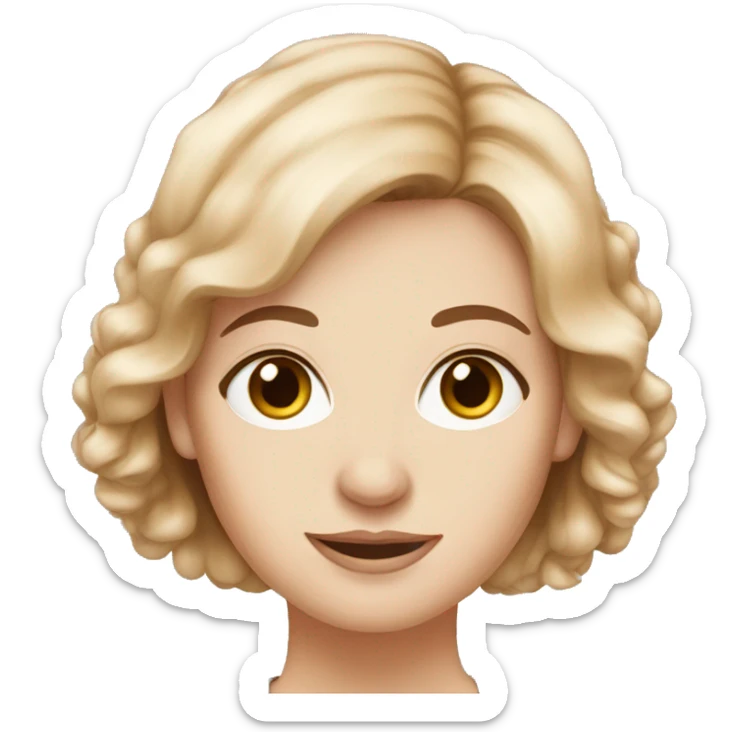 white women, auburn hair, browns eyes sticker