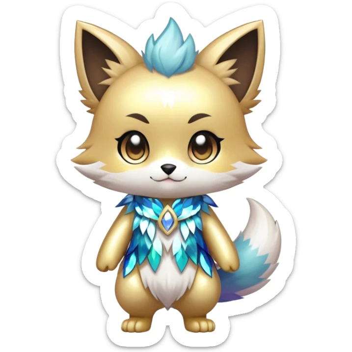  High quality Cute Cool Kawaii edgy Pretty Chibi Fur-Sona Shiny Colorful Sparkly Fakemon Full Body sticker