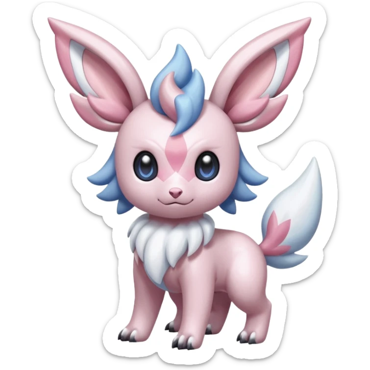 Shiny Whitish Pastel Palkia-Diancie-Absol-Sylveon-Espurr-Minccino-fusion  sticker