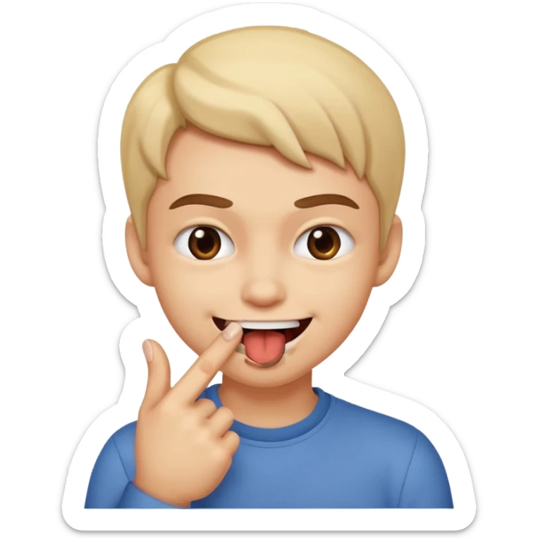 Emoji coquin avec le doigt dans le coin de la bouche 😏 avec ce regard là et cette tête qui se mord le doigt  sticker