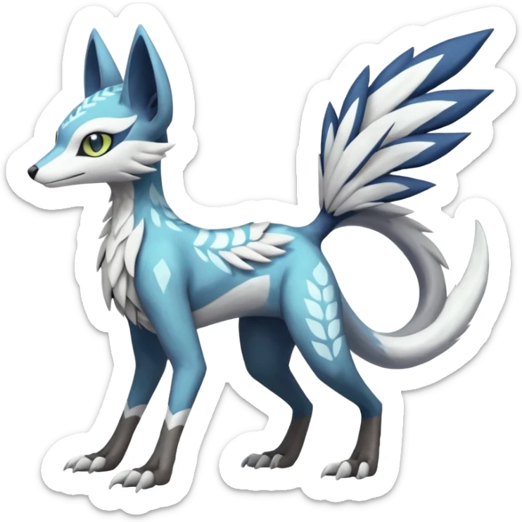 Meloetta-Sergal-Silvally-Genet-Palkia-Dialga-hybrid-fusion-Fakémon-creature, full body sticker