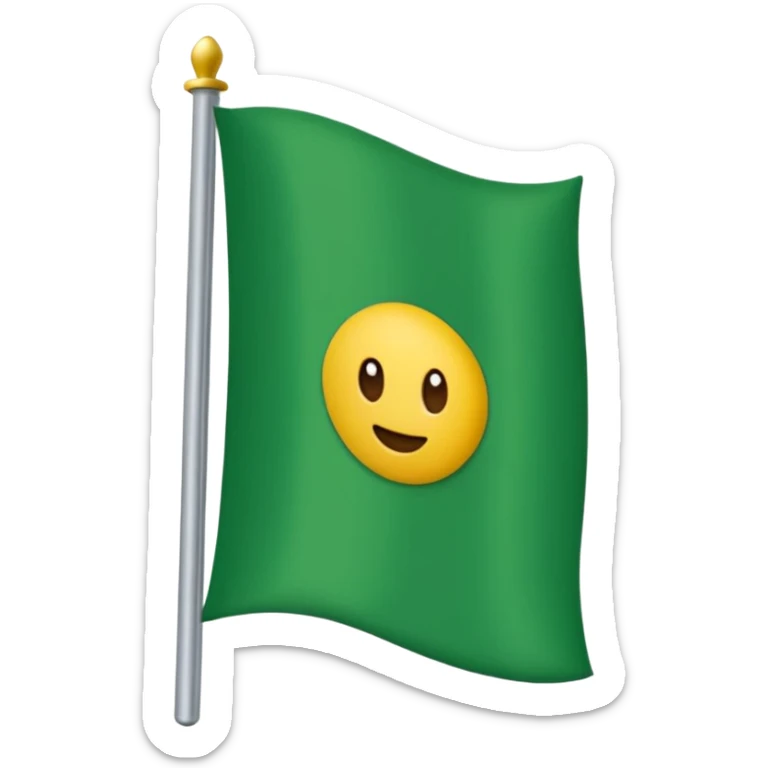 solo una bandera simple, un palo y una bandera verde en forma de pico, sin emojis de cara encima sticker