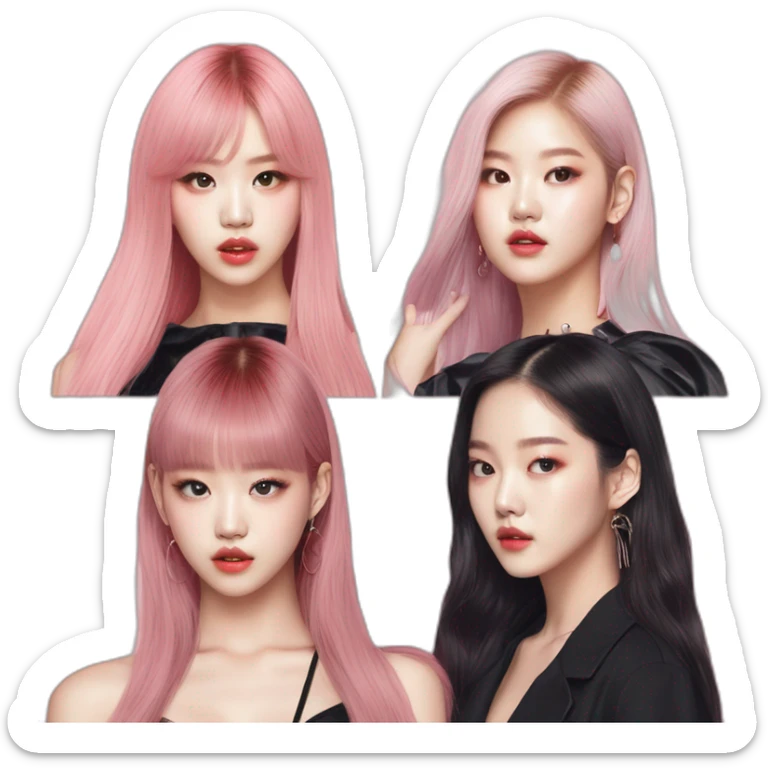 blackpink-lisa-rosé-jennie-jisoo-four asian girls sticker
