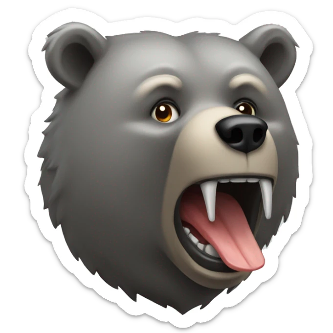 realistic-grey-bear-eating  sticker