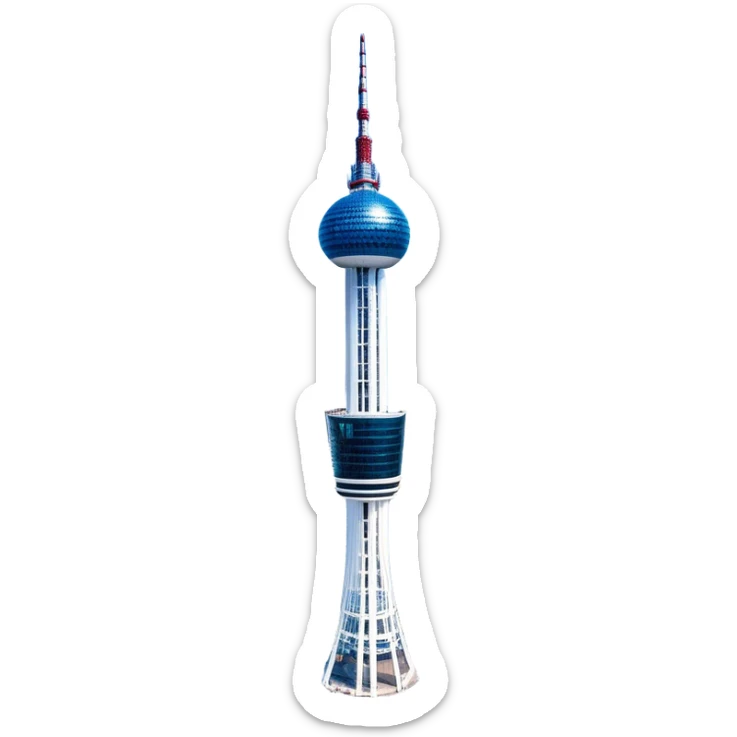 ​Cinematic Realistic N Seoul Tower, depicted in brilliant daylight as a slender, single-column tower rising from a modern cityscape, crowned by a sleek cylindrical observation deck offering panoramic views over Seoul, with crisp glass and steel surfaces reflecting clear blue skies and subtle architectural details that capture its futuristic elegance, sticker