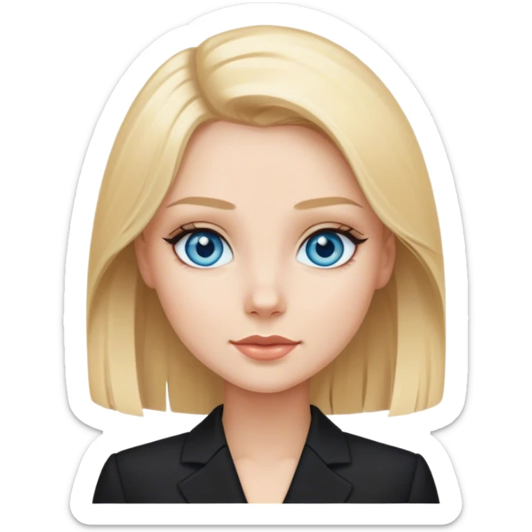 A blond girl blue eyes, Business Outfit, wearing black high heels  sticker