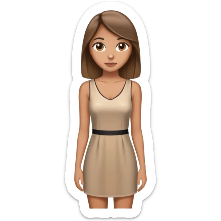 light brunette nightclub girl straight hair sticker