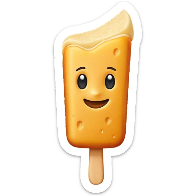 Create an emoji-style illustration of a tequeño, a traditional Venezuelan snack. It should look like a small, golden-brown, fried cheese stick with a smooth, slightly crispy exterior. Use simple shapes, clean lines, and vibrant colors to match modern emoji aesthetics sticker