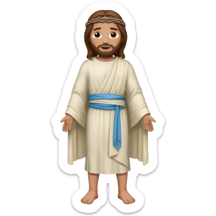 fullbody Lazarus, Jesus's friend, with brown hair, wrapped in burial bands, normal emoji style, different pose sticker