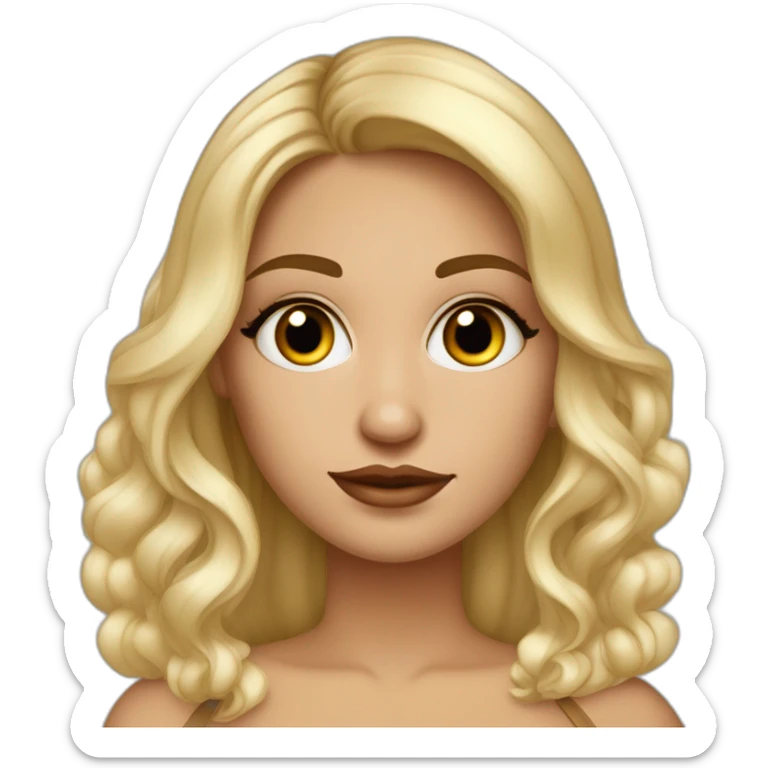 una chica blanca de cabello oscuro mediano ondulado y fleco en la parte frontal con nariz pequeña respingada, ojos cafés oscuros, lentes de cateye negros y labios bonitos  sticker