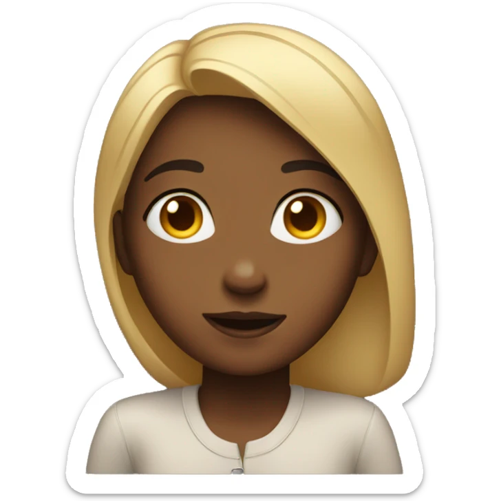 a girl looking up sticker