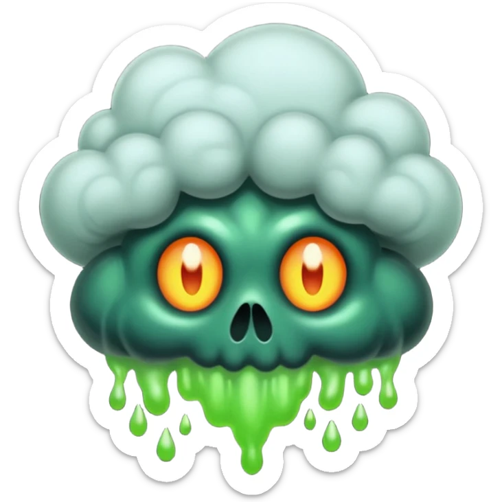 a poisonous cloud of gas, dark swamp color, realism-style sticker