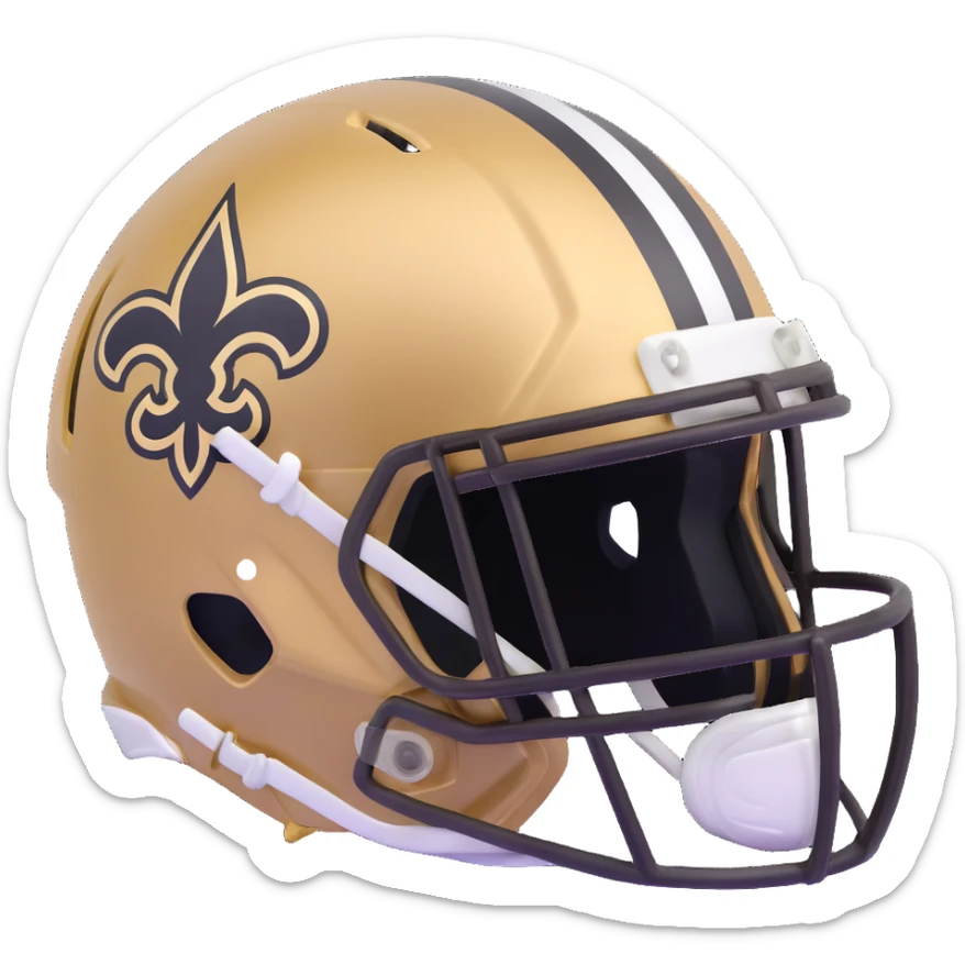 New Orleans Saints football helmet in black and gold team colors sticker