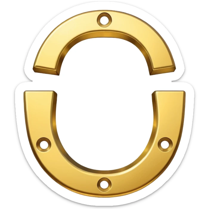 Emoji of an iron golden horseshoe with a thumb down in the middle (DisLikes) Vector sticker