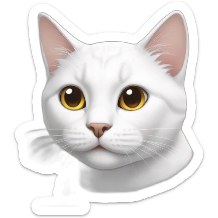 white cat sticker