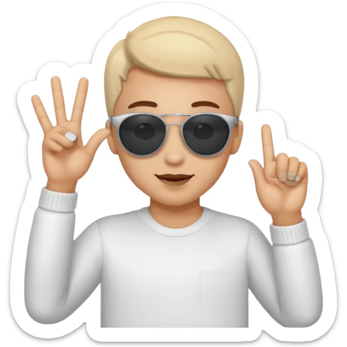 EVET İŞARETİ YAPAN VE GÖZLÜK TAKMIŞ YANA BAKAN HAVALI EMOJİ sticker