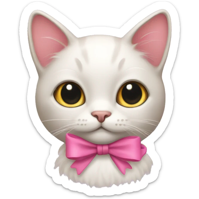 Cat with a pink bow  sticker