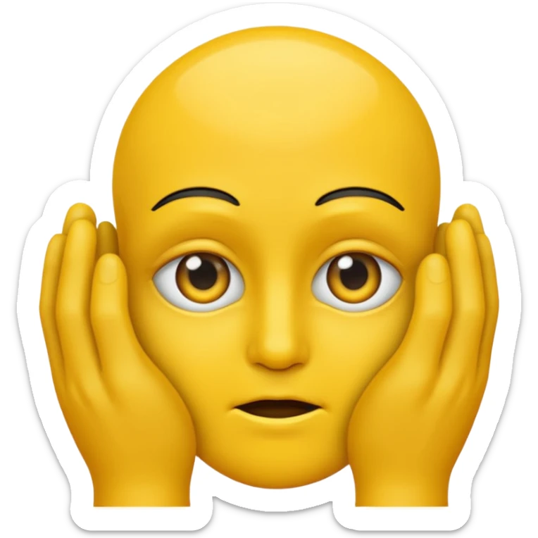 Visage jaune qui se frotte les mains avec un regard vicieux sticker