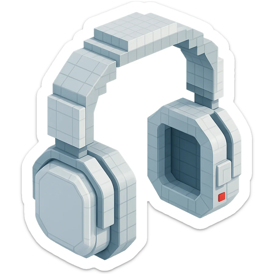 white Sony headphones with a futuristic design sticker