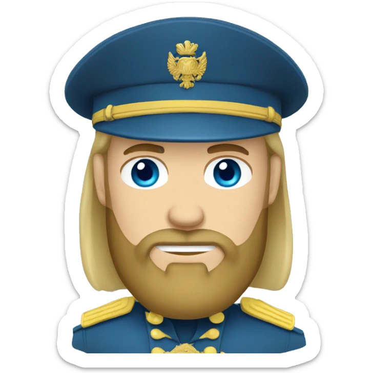 ukrainian military man with blonde with a beard and blue eyes who looks like ragnar lodbrok sticker